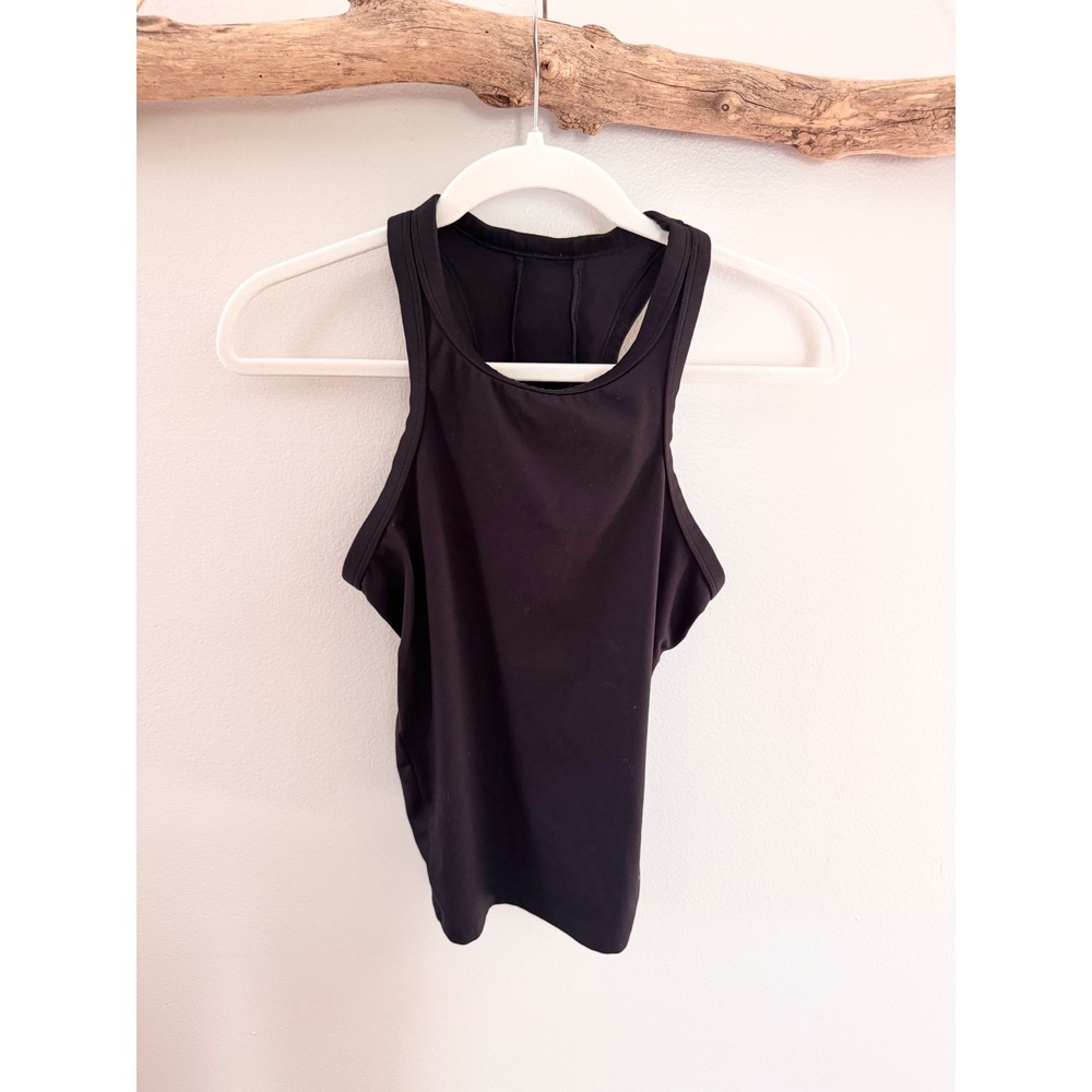 All in Motion Womens Black Racerback Tank Top High Neck Athletic Activewear